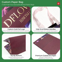 Große Einkaufstasche aus Papier, Geschenktüten mit individuellem Heißprägelogo, weißer Karton mit Blumenmuster für Kosmetikverpackungen