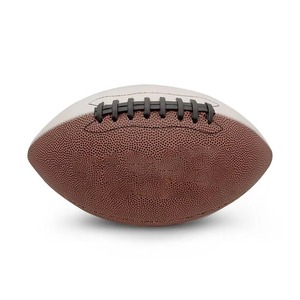Classic American <b>Football</b> Solid Color Durable <b>Leather</b> Ball Standard Size White and Brown - Product Image 6