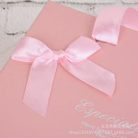 Boîte à bijoux, bonbons ou sous-vêtements rose mignonne en gros, avec emballage tiroir, poignée, pliable, rectangulaire, avec nœud en ruban offset
