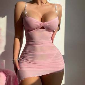 SFY4128 Nouvelle robe de nuit sexy en maille pour femmes, ensemble de lingerie en dentelle, tissu crocheté, ensemble de lingerie sexy ajusté - Product Image 3