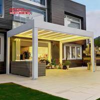 Gazebo motorisé en aluminium imperméable à l'eau et solaire, pour patio extérieur, jardin, pergola