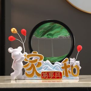 Creatives and Mansing Quicksand Painting Epoxy Resin Folk Art Sculpted Bear Ornament for Living Room <b>Wine</b> <b>Cabinet</b> TV <b>Cabinet</b> - Product Image 2