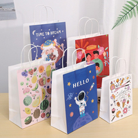Sac en papier kraft avec impression personnalisée pour café, biscuit et thé boba, emballage alimentaire à emporter, shopping de style luxe