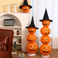 Lanternes en papier citrouille d'Halloween, décorations pour une fête sur le thème des fantômes, ornements suspendus adaptés aux bars et aux centres commerciaux