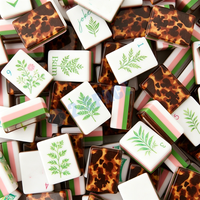 Jeu de tuiles de Mahjong américain personnalisable en écaille de tortue, tuiles de Mahjong de Malaisie, jeu de tuiles de Mahjong