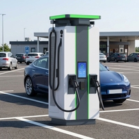 Nouvelle station de recharge pour voitures électriques 80 kW DC, double connecteur CCS2, station de recharge pour véhicules électriques à montage au sol, certifiée CE pour les parkings commerciaux