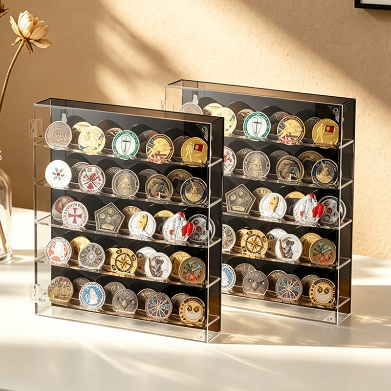 Challenge Coin Showcase, Vetrina in Acrilico, Vetrina per Collezione, Supporto a Parete per Monete Sfida Militare, Mostra Monete Sfida per Collezionisti Di Monete Challenge Coin Showcase, Vetrina in Acrilico, Vetrina per Collezione, Supporto a Parete per Monete Sfida Militare, Mostra Monete Sfida per Collezionisti Di Monete