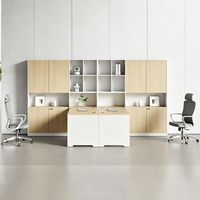 Poste de travail de bureau écologique de qualité E0 avec armoire haute, poste de travail face à face pour personnel, écran de séparation pour superviseur, cabine de bureau