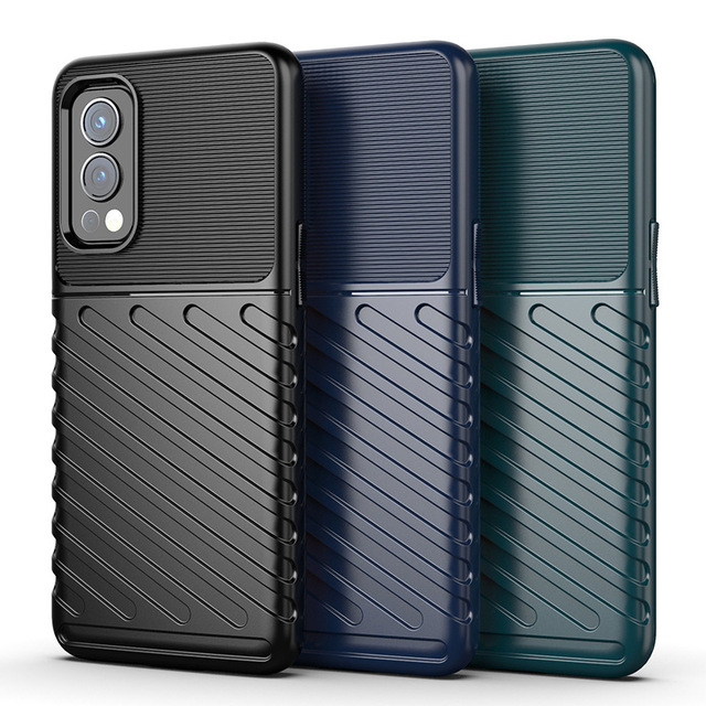 Wholesale Rugged Armor Silicone Case for OnePlus Nord 2 5G Thunder Thickened Shockproof Soft Silicone Cover