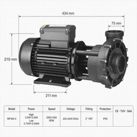 Bomba de Spa de 2 Velocidades y 3HP, 230V, Conector AMP, Unión de 2 Pulgadas (60.3mm), Certificación CE, Motor PROWAY de Doble Velocidad para Jacuzzi/Bañera de Hidromasaje