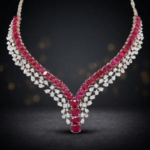 Classic Luxury Gold Choker <b>Necklace</b> Set with Oval Diamonds GIA Certified High End Craftsmanship Fine Jewelry for Wedding Gift - Product Image 3