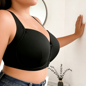 Reggiseno sportivo <span class=keywords><strong>push</strong></span>-<span class=keywords><strong>up</strong></span> traspirante a copertura profonda per <span class=keywords><strong>taglie</strong></span> forti, con elasticità che nasconde il grasso della schiena, lingerie sexy, reggiseno a chiusura frontale tinta unita - Product Image 2