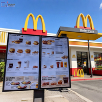 Affichage LCD pour drive-thru, résistant aux intempéries IP65, 3000 nits, signalisation numérique, menu DOOH, panneau publicitaire extérieur lisible en plein soleil, QSR