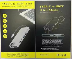 Loại-C Docking Station 8-in-1 HDMI/VGA chuyển đổi Hub Docking Station máy tính mạng thẻ Hub - Product Image 6