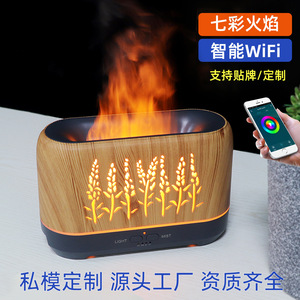เครื่องเพิ่มความชื้นลายไม้ 200 มล. พร้อมไฟ LED สำหรับใช้ในบ้านและสำนักงาน เครื่องกระจายน้ำมันหอมระเหยพร้อมตัวตั้งเวลาและเสียงรบกวนต่ำ - Product Image 3