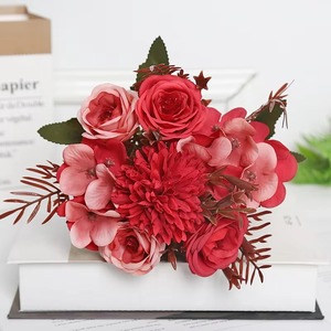 FL-390 artificielle Rose Simulation Rose Bouquet pour mariage salon balcon décoration murale fête des mères noël - Product Image 5