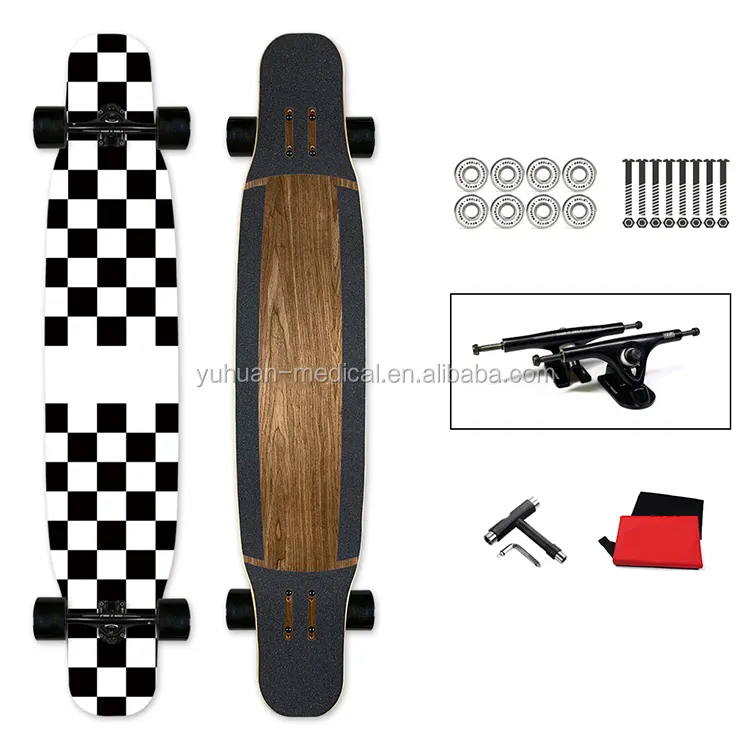 Novo Bambu Maple Skate Decks Longboard De Bambu Com Rodas De Rebound Alta