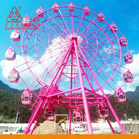 Grande Roue Sanly en Acier Métallique pour Extérieur, 30-50m, Manège Scénique pour Parc d'Attractions, Éclairage LED, Certifié CE, >500kg
