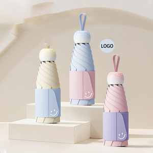 New 6K 5 Lần Tùy Chỉnh Mặt Trời Ô Tay Gấp Chống Tia Cực Tím Màu Đen Gel Mini Viên Nang Gấp Túi Ô Cho Phụ Nữ Du Lịch - Product Image 1