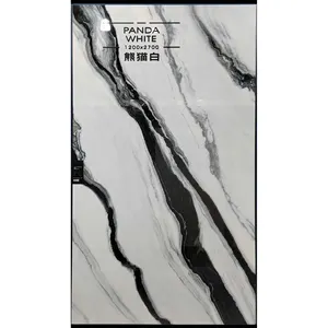 Panda White Porcelain Slab 2700x1200x12mm Sintered Stone Kitchen Island Cabinet Countertop Wall Cladding Tile Dining Tabletop