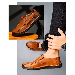 Luxury Handmade Leather Casual Men's Comfortable Anti-Slip Breathable Sneakers <b>Driving</b> <b>Shoes</b> All Season - Product Image 5