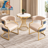 Chaise de salle à manger moderne en métal de haute qualité, siège de luxe pour le thé, le maquillage, idéal pour hôtel, bureau, salon de manucure, usage domestique
