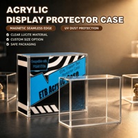 Boîte de rangement magnétique en acrylique super résistante aux UV, transparente, pour cartes TCG Booster Bundle UPC SPC et objets de collection