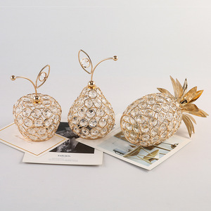 Adornos Decorativos para el Hogar con Forma de Manzana, Pera y Piña, Estilo Europeo Creativo, Cristal y Hierro, Directo de Fábrica - Product Image 5