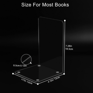 ชุดที่กั้นหนังสืออะคริลิค <span class=keywords><strong>4</strong></span> ชิ้น - รูปตัว L, ที่กั้นหนังสือกันลื่น, ตัวแบ่งชั้นวางสำหรับใส่หนังสือ, สำหรับสำนักงาน, ร้านค้า - Product Image 2