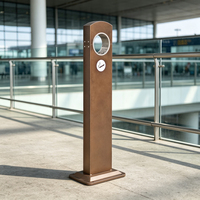 Cendrier autoportant en acier galvanisé pour mégots de cigarette, cendrier extérieur sur pied avec base de fixation au sol pour espaces publics