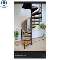 Escalier en spirale PRIMA en bois massif et fer forgé pour villa, usage extérieur ou grenier, design contemporain de haute qualité avec garantie de 5 ans
