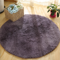 Tapis rond de luxe XinLan noir résistant aux taches, style bohème, en peluche teinte, fabriqué à la machine, pour chambre d'enfant ou chambre à coucher