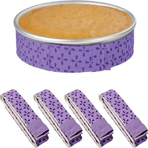 Cake Mold Straps 85x4cm Heat Resistant Protective Bands For Baking Cake Tools Round 4 Pieces Purple - Product Image 1