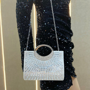Nuevo bolso de mano con diamantes de imitación, bolsos con cuentas y Asa de cristal, bolsos de hombro de noche para fiesta de boda, monedero <span class=keywords><strong>elegante</strong></span> con perlas para mujer - Product Image 6