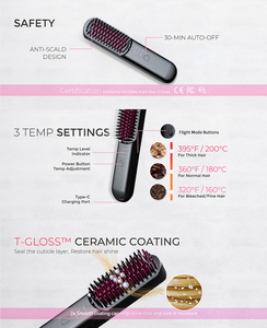 ABS Hair <b>Straightener</b> Brush Ionic New Product Ceramic Straightening Fast Heating odm oem hair dryer <b>mini</b> small - Product Image 3