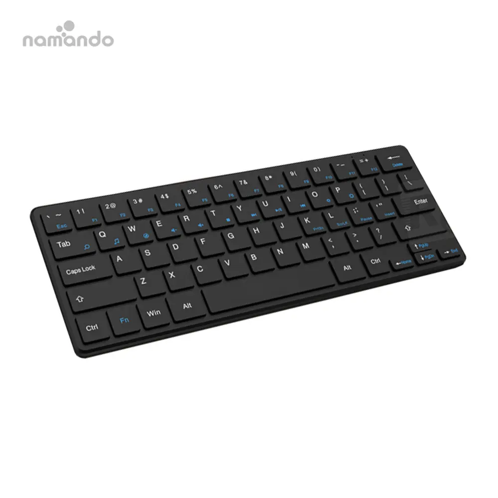 Keyboard gigi biru baru 60%, Keyboard nirkabel portabel kompak cocok untuk MacBook iMac iPhone dan iPad