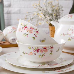 สไตล์ยุโรป! ชุดเซ็ทพอร์ซเลนพร้อมอุปกรณ์บนโต๊ะอาหาร,เครื่องเคลือบดินเผาชั้นดีลายครามทรงสี่เหลี่ยมจำนวน20ชิ้น - Product Image 3