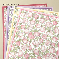 Papier d'emballage pour fleurs SINOWRAP à motif de roses, emballage mat pour bouquet, 38x50cm, emballage floral minimaliste de luxe pour fleuriste, cadeau