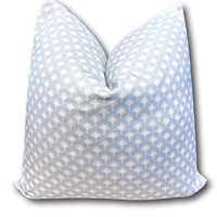 Housses de coussin décoratives modernes de luxe style ferme, lot de trois, pour canapé, chaise, lit, salon et hôtel, 100% coton, bleu clair