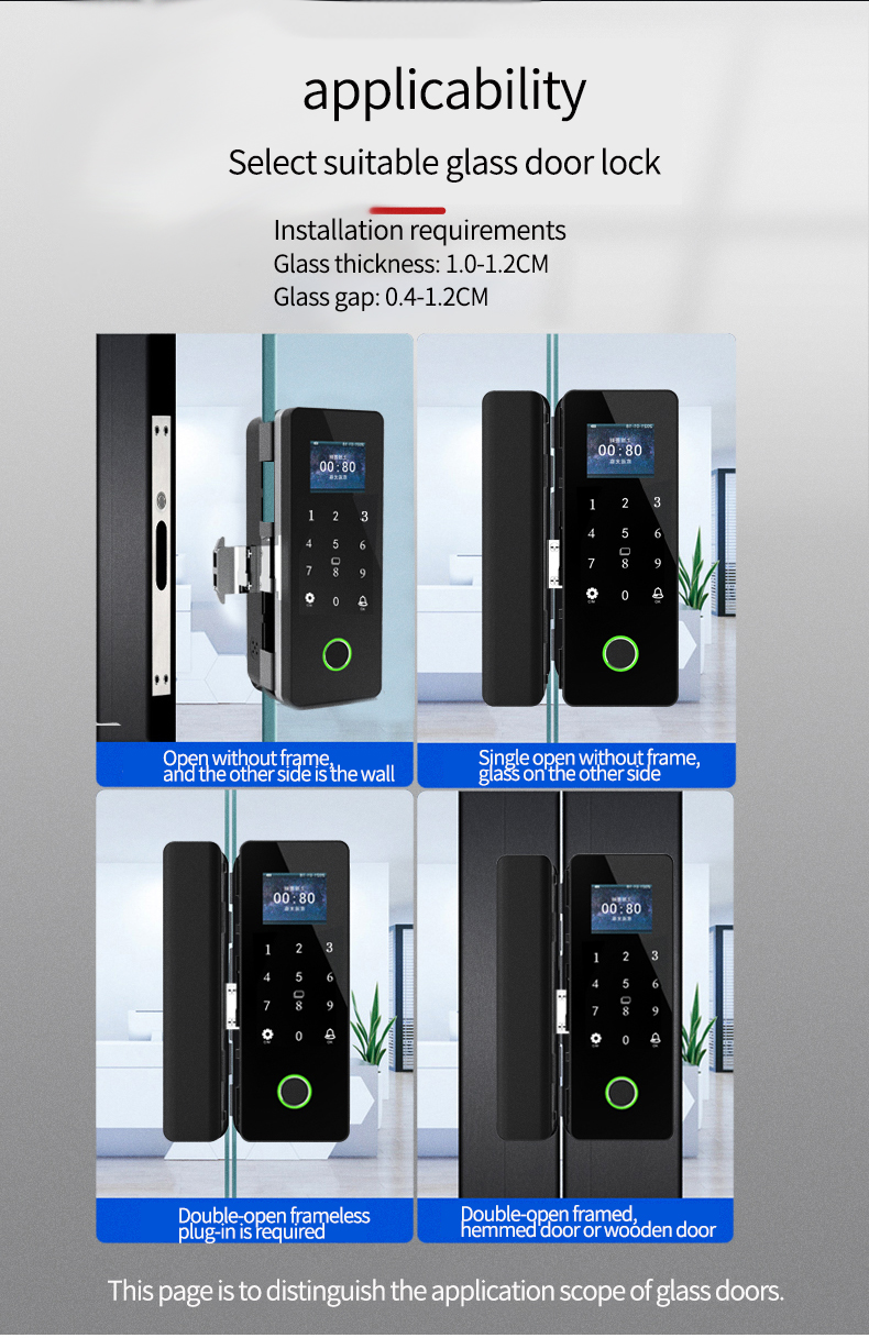 smart glass door lock fingerprint lock password smartsteps security app electronic smart anti-theft deadbolt lock bd safety lok
