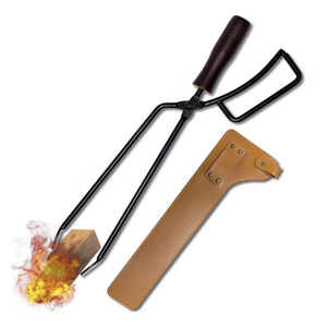 Pinzas para carbón para barbacoa de camping al aire libre, en stock, con estuche de cuero, bolsa de almacenamiento de utensilios de cocina estilo japonés, cuero PU - Product Image 4