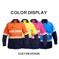 Chemises de Travail Haute Visibilité en Pur Coton, Uniforme Professionnel Réfléchissant pour la Construction, les Mines et l'Industrie, Vêtements de Sécurité Personnalisables avec Logo