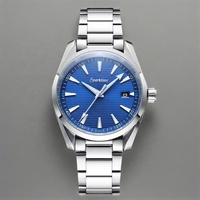 Montre homme de luxe en acier OM804 personnalisée avec bracelet en acier, aiguilles lumineuses, mouvement automatique mécanique.