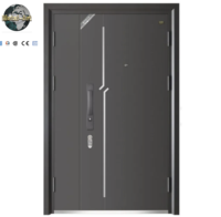 Porte d'entrée de sécurité minimaliste moderne Construction en alliage d'aluminium antivol Ouverture latérale coulissante Utilisation extérieure commerciale 1 an