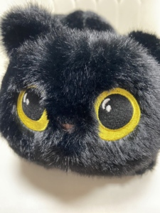 Soft Fluffy Black Cat Plush Toy Big Eyes Cute Kitten <b>Doll</b> Home Bedroom Decoration Birthday Gift - Product Image 3