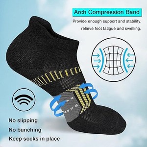 Calcetines deportivos transpirables antideslizantes de tobillo <span class=keywords><strong>para</strong></span> correr, de secado rápido, <span class=keywords><strong>con</strong></span> lengüeta en el talón, al por mayor - Product Image 2