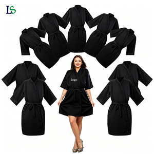 Robe de salon pour client, motif feuilles, kimono, cape de coiffure, robe de beauté, SPA, hôtel, barbier, vêtements d'invité, peignoir, enveloppement - Product Image 1