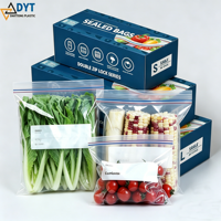OEM/ODM diepvriesvoedsel opbergzakken, transparante sandwich grip seal plastic ziplock zakken met gekleurde bovenkant