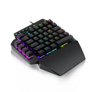 Factory direct sale E-yooso K700 Wired RGB LED 44 Keys One Handed Computer Mechanical Gaming Keyboard