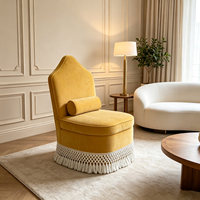 Fauteuil de salon en tissu de style vintage, fauteuil individuel, fauteuil lounge, fauteuil de détente avec franges